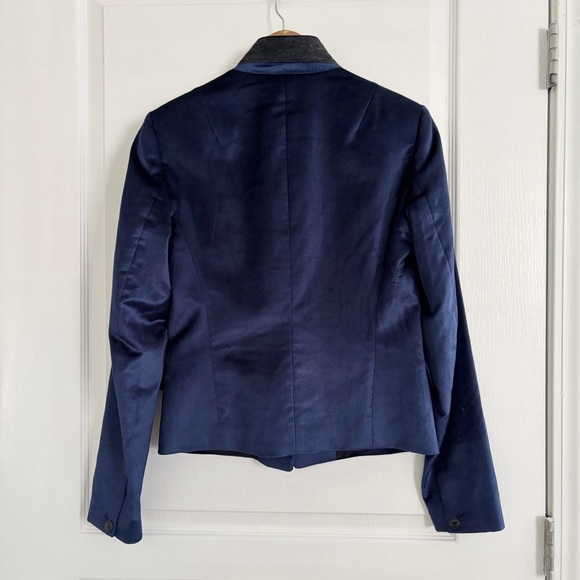 Rag & Bone Blazer Velvet Rei Military Jacket Navy Blue - Picture 5 of 9